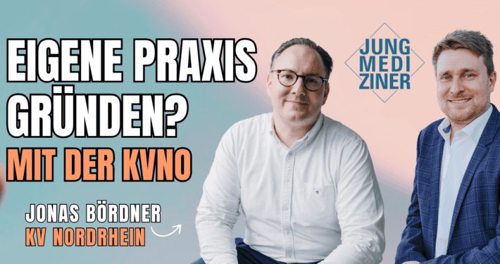 Jonas Bördner von der KV Nordrhein und Fabian Engelhardt - Titel „Eigene Praxis gründen? Mit der KVNO“ – Jungmediziner Podcast, Folge 11